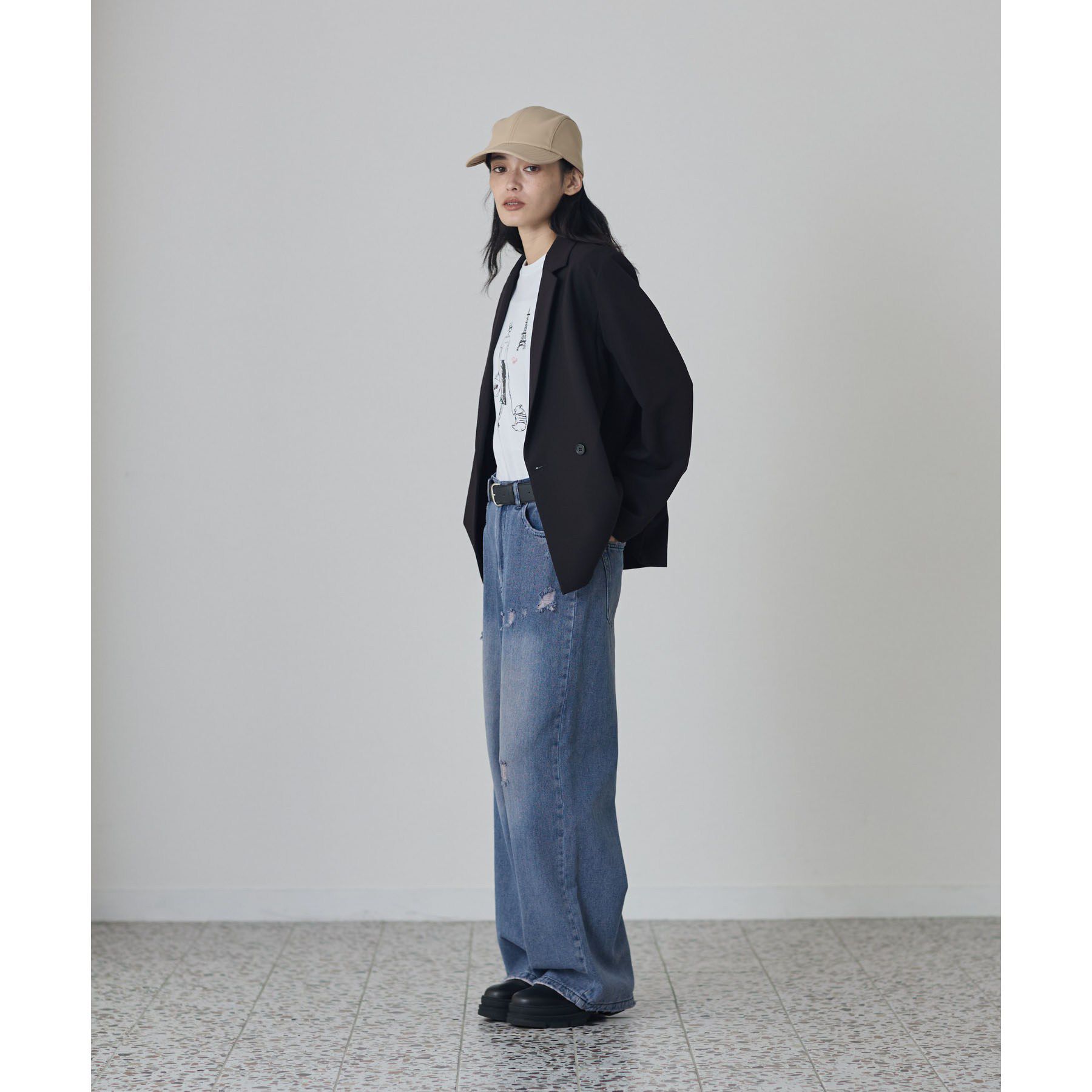 GALLEST「Comfy Set Up｜ダブルブレストイージージャケット【セットアップ対応／通勤／カセット服】」|テーラードジャケット|