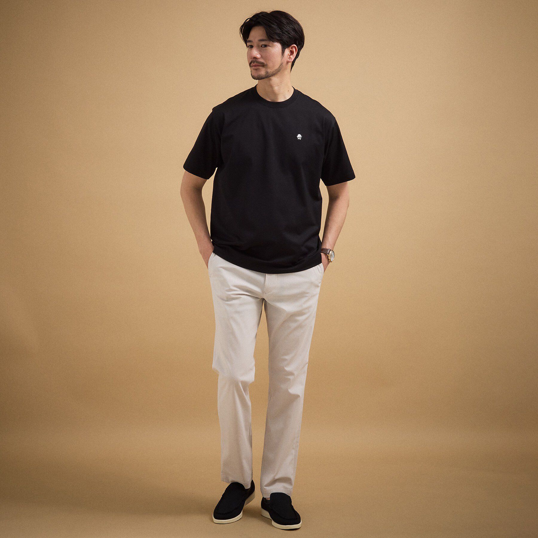 TAKEO KIKUCHI「【日本製】ワンポイント刺繍 半袖Tシャツ」|Tシャツ・カットソー|