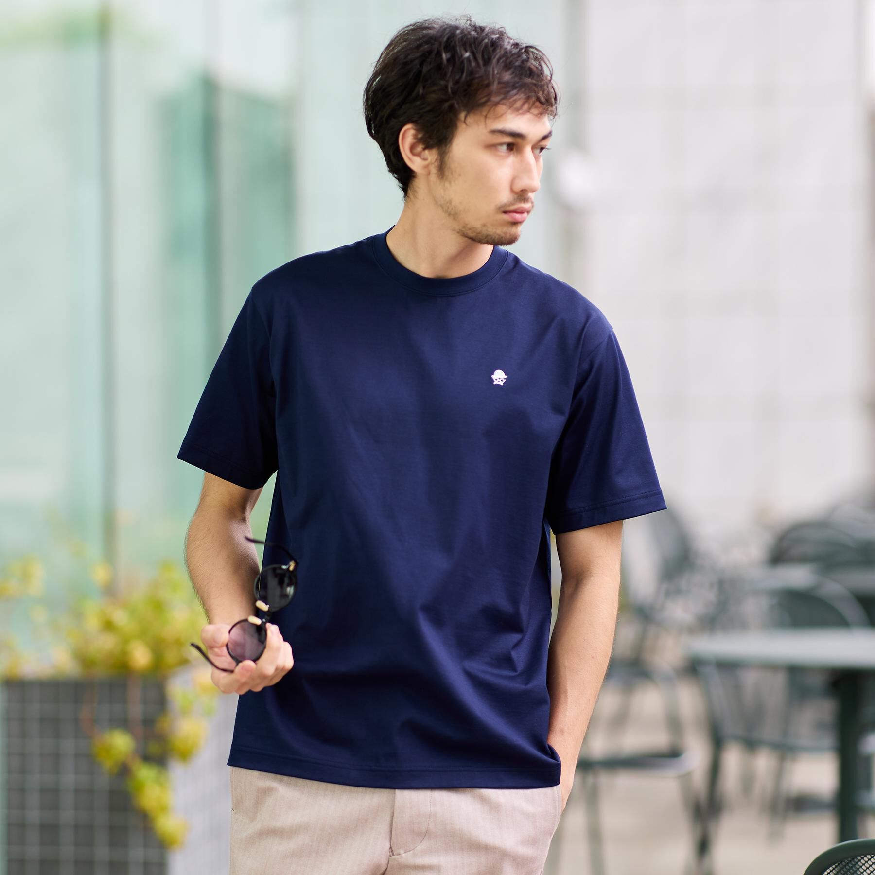 TAKEO KIKUCHI「【日本製】ワンポイント刺繍 半袖Tシャツ」|Tシャツ・カットソー|