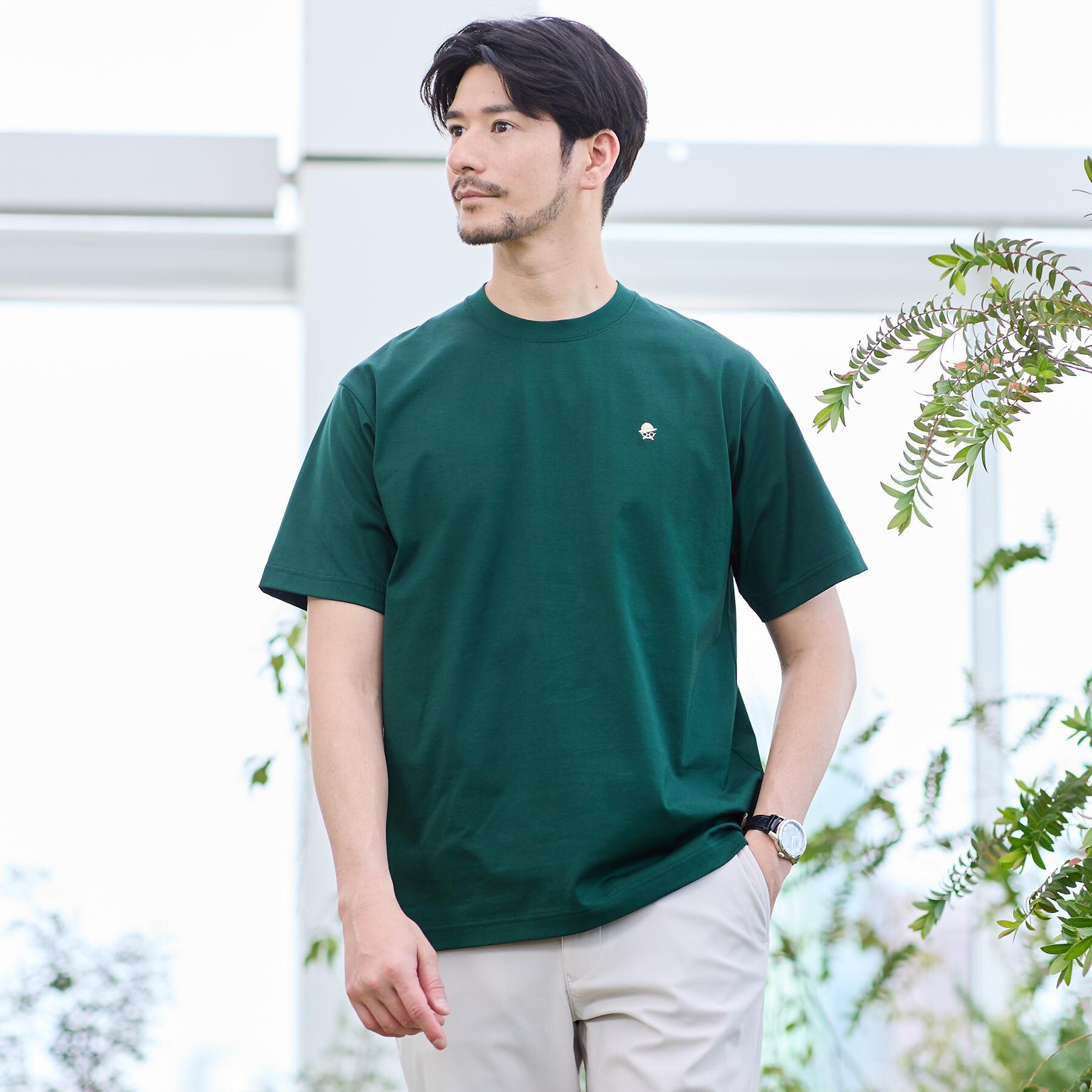 TAKEO KIKUCHI「【日本製】ワンポイント刺繍 半袖Tシャツ」|Tシャツ・カットソー|