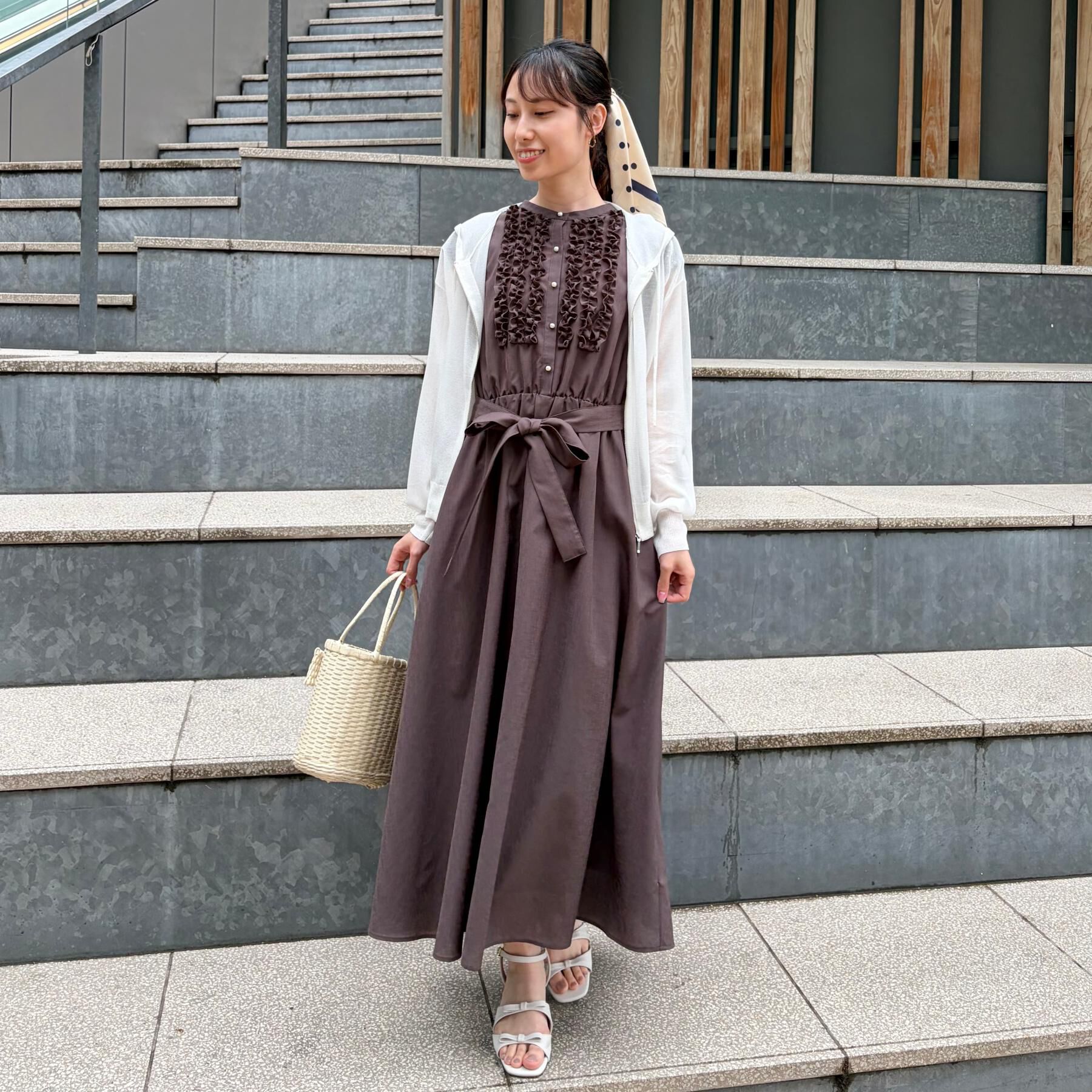 Couture broach「【洗える】LEVITAジップアップフーディー」|カーディガン|