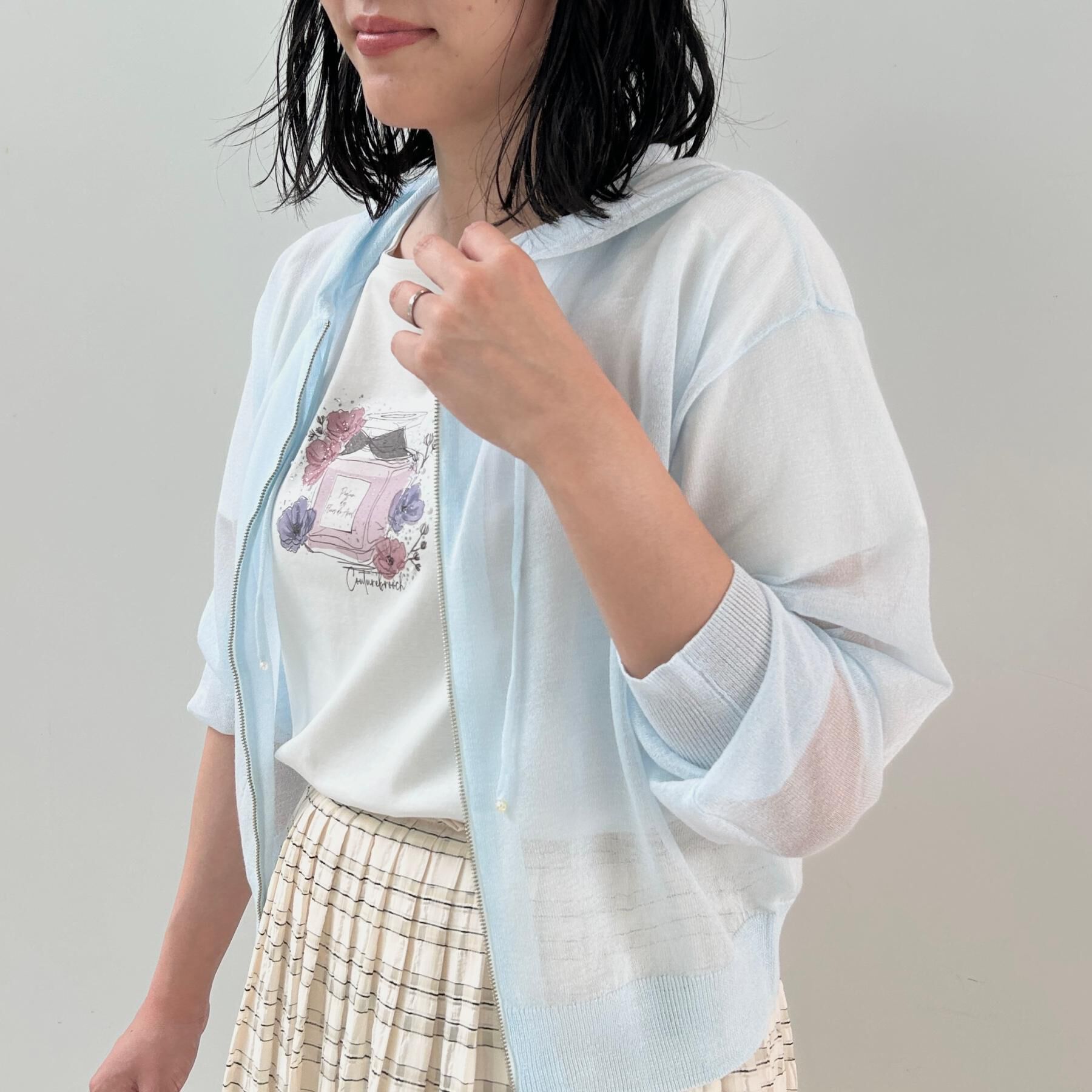 Couture broach「【洗える】LEVITAジップアップフーディー」|カーディガン|