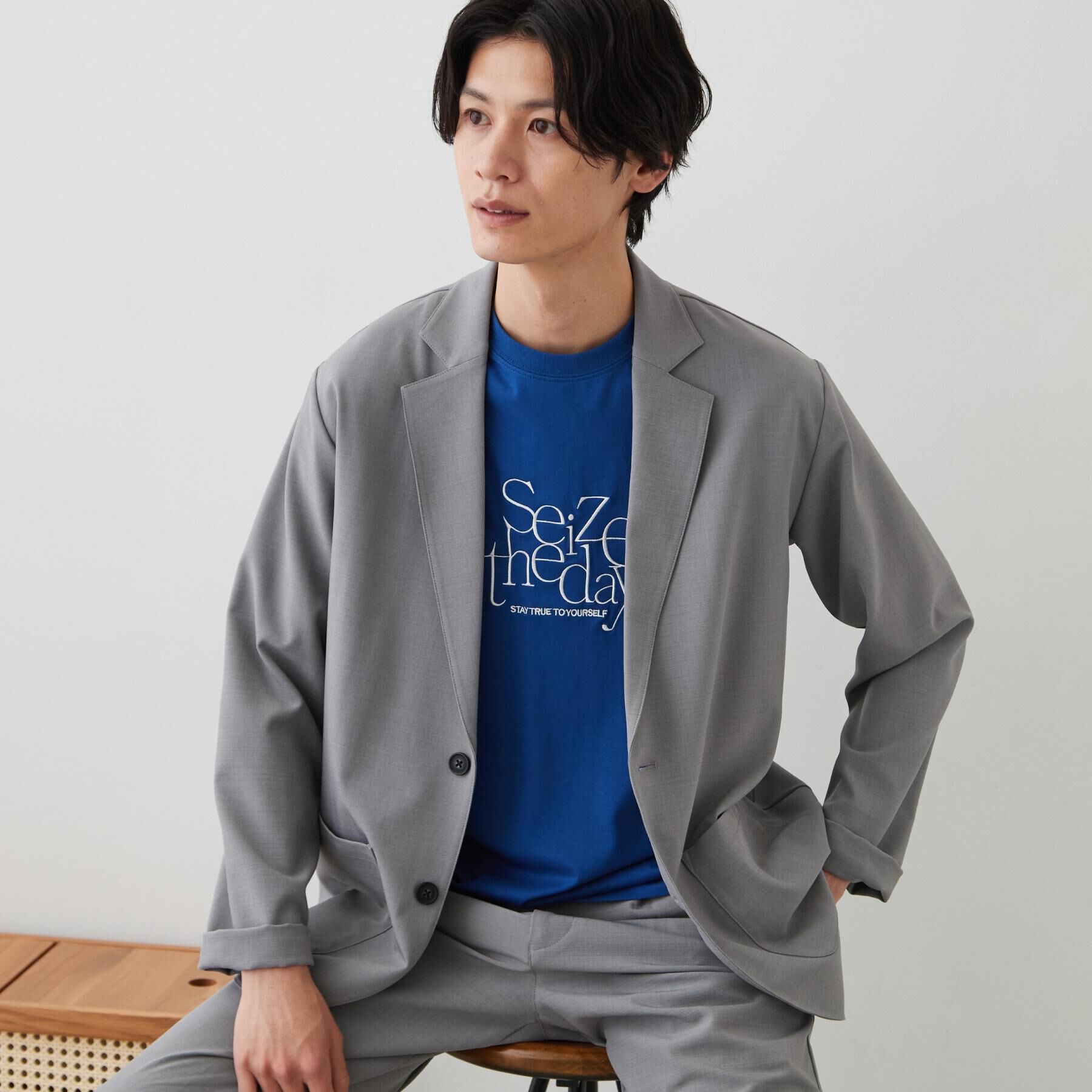 THE SHOP TK「【上下2点セット】ジャケット＋パンツ イージーセットアップ 防シワ／ストレッチ／洗濯機OK」|テーラードジャケット|