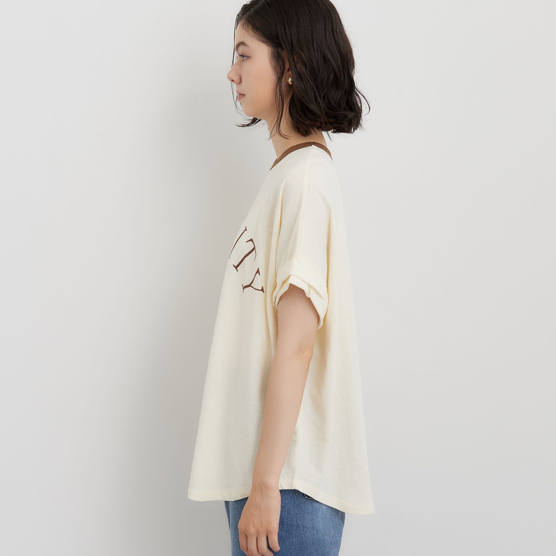 THE SHOP TK「リンガーロゴTシャツ」|Tシャツ・カットソー|