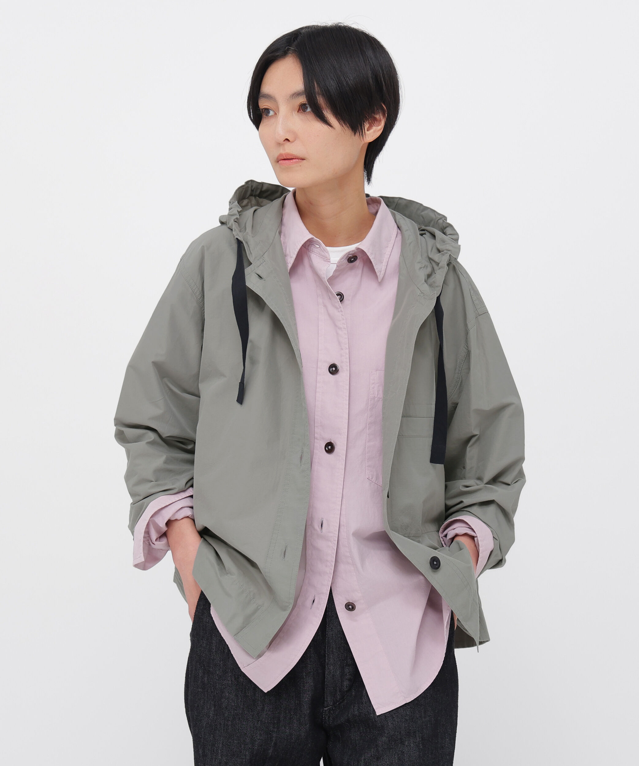 MHL.「PAPER COTTON NYLON SHIRT」|シャツ・ブラウス|GREY