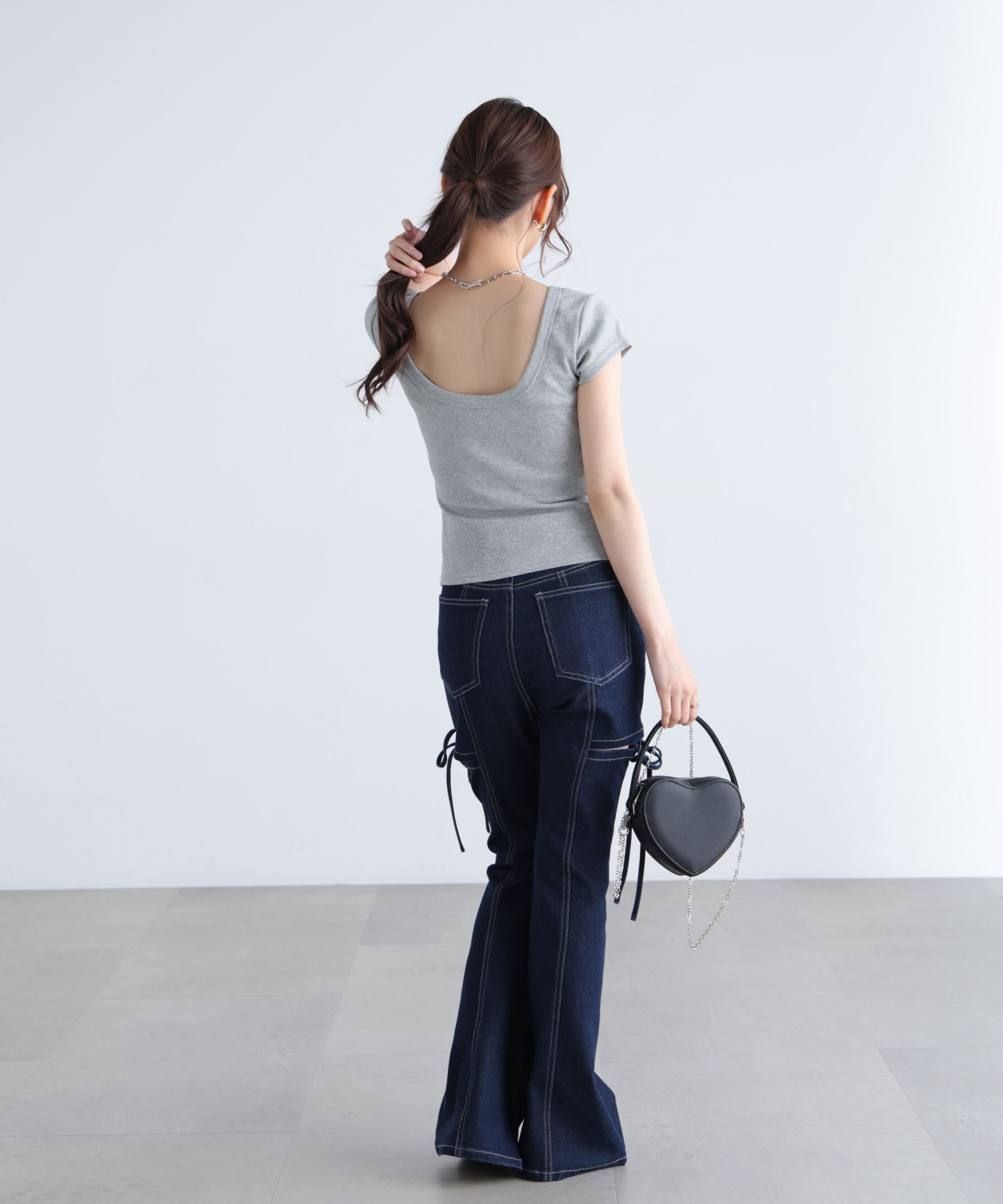  「〈MFM〉バックオープン半袖カットソー」|Tシャツ・カットソー|