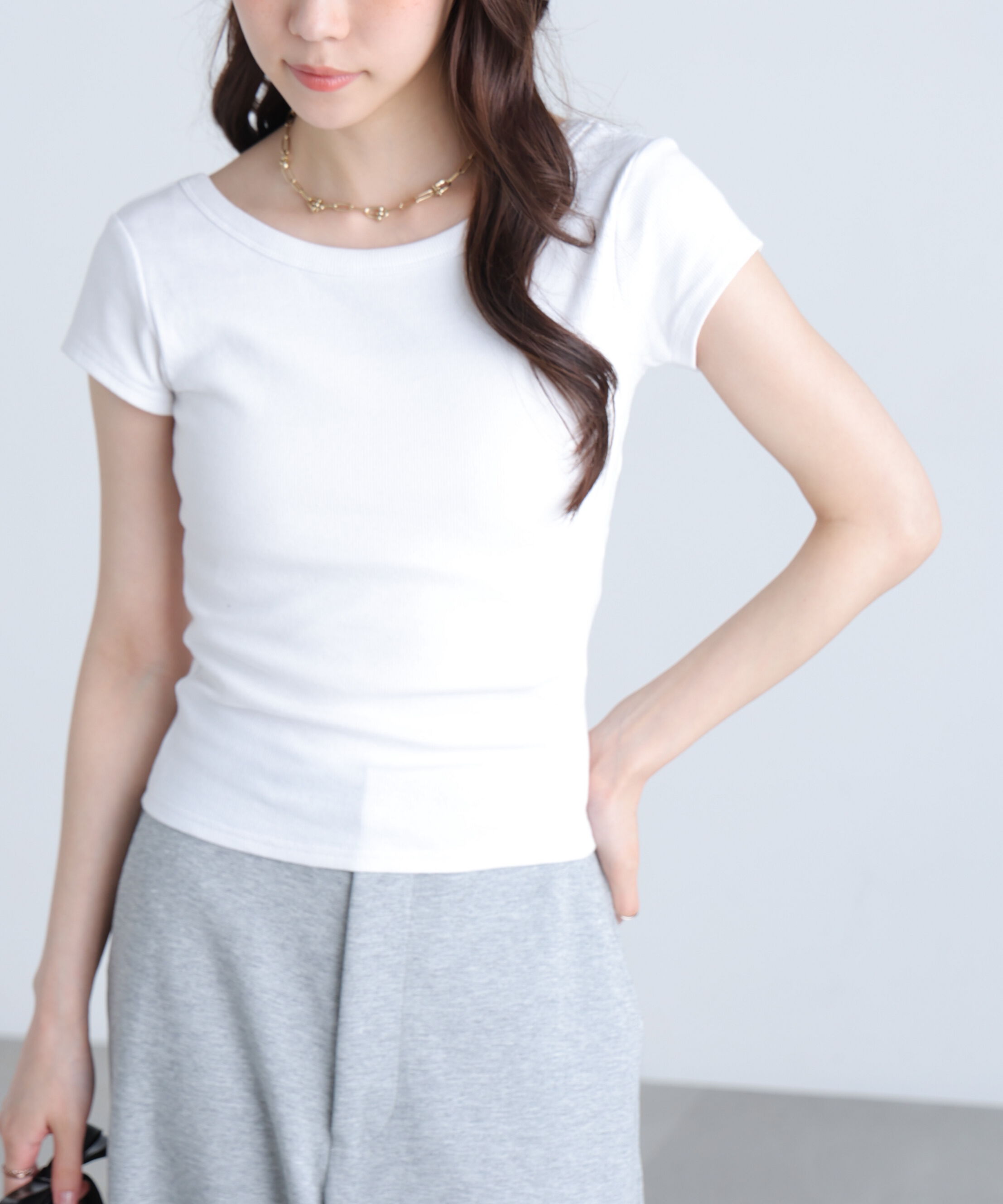  「〈MFM〉バックオープン半袖カットソー」|Tシャツ・カットソー|