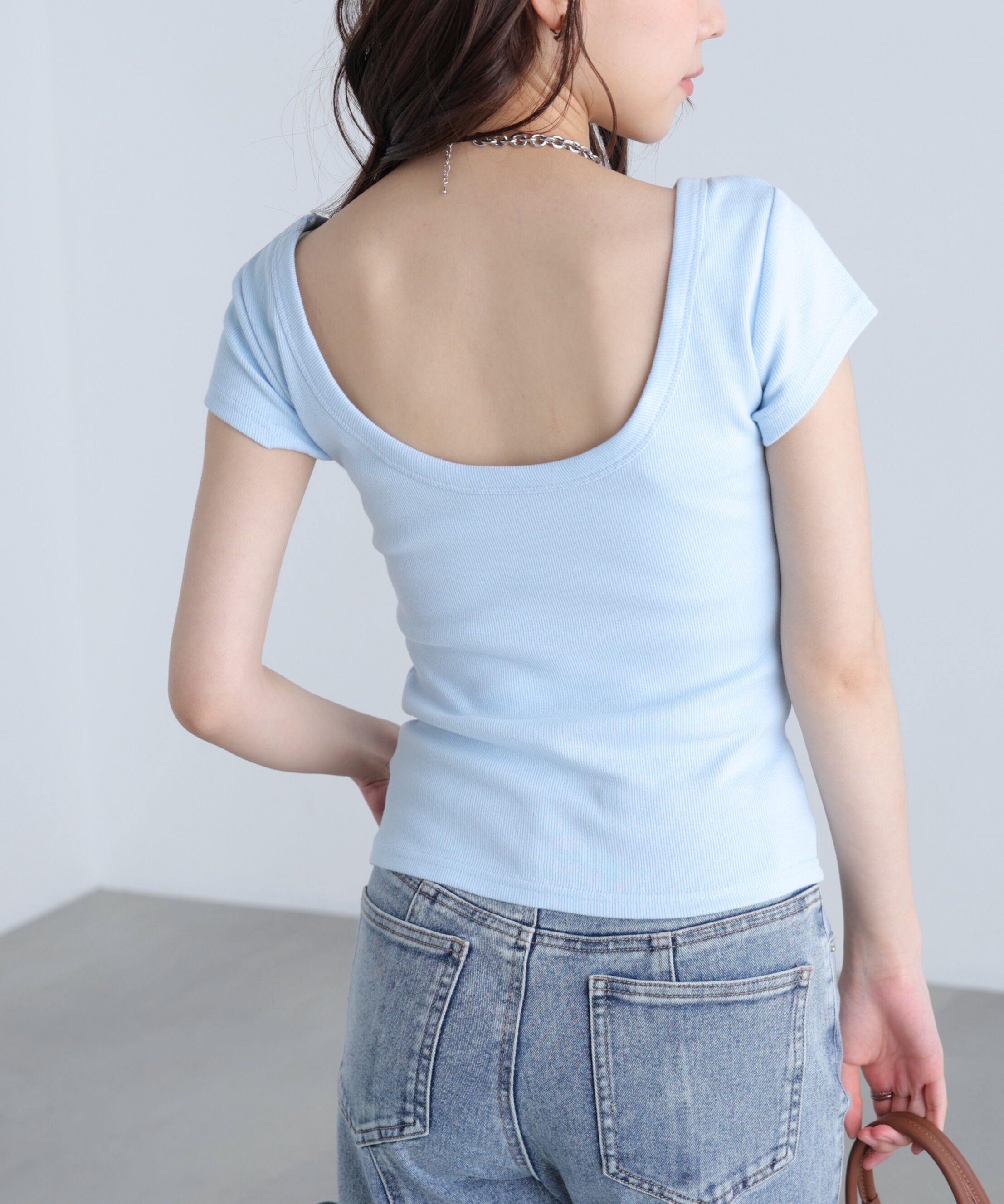  「〈MFM〉バックオープン半袖カットソー」|Tシャツ・カットソー|