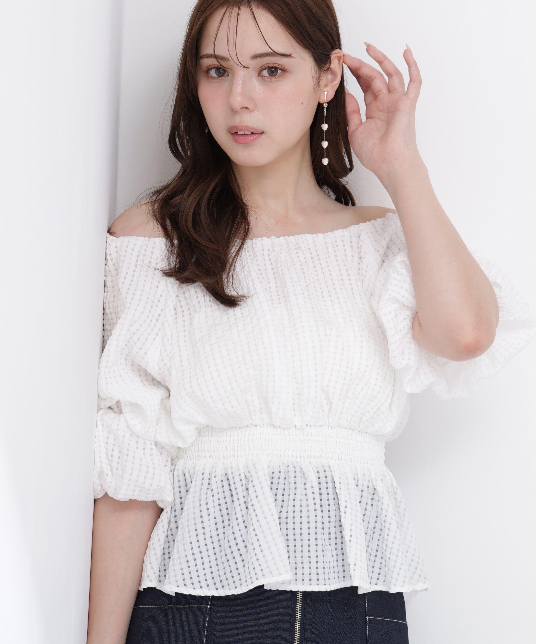 PROPORTION BODY DRESSING「＜中川紅葉さん着用＞〈a/mie〉2wayオフショルフィッシュテールブラウス」|シャツ・ブラウス|