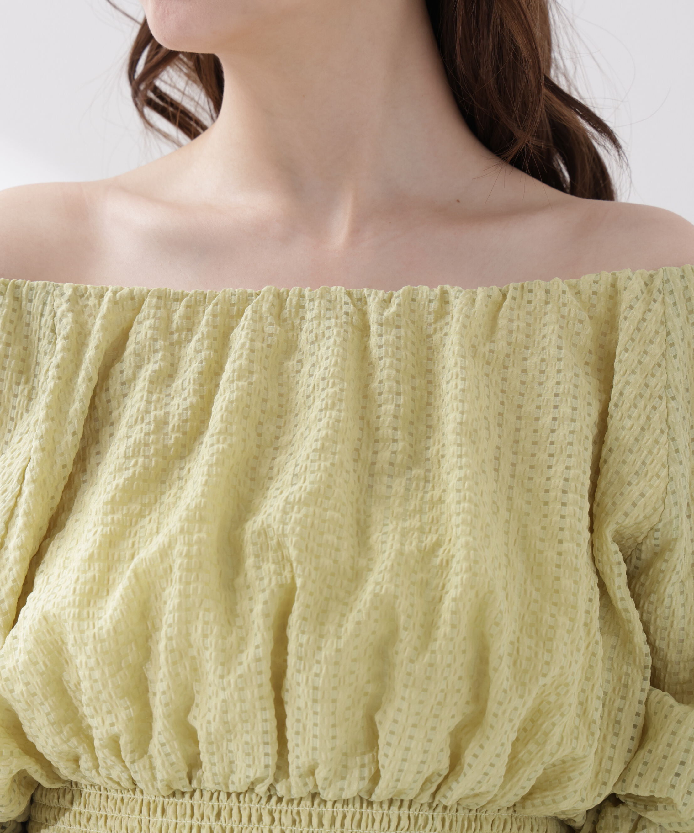 PROPORTION BODY DRESSING「＜中川紅葉さん着用＞〈a/mie〉2wayオフショルフィッシュテールブラウス」|シャツ・ブラウス|