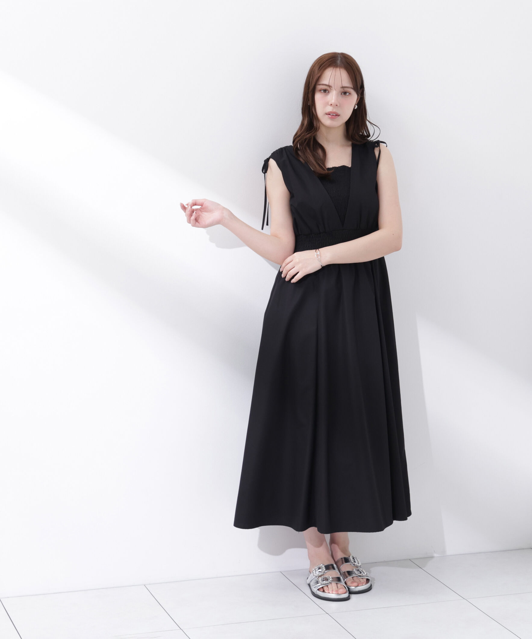 PROPORTION BODY DRESSING「＜中川紅葉さん着用＞ショルダーリボンギャザーワンピース」|ワンピース|