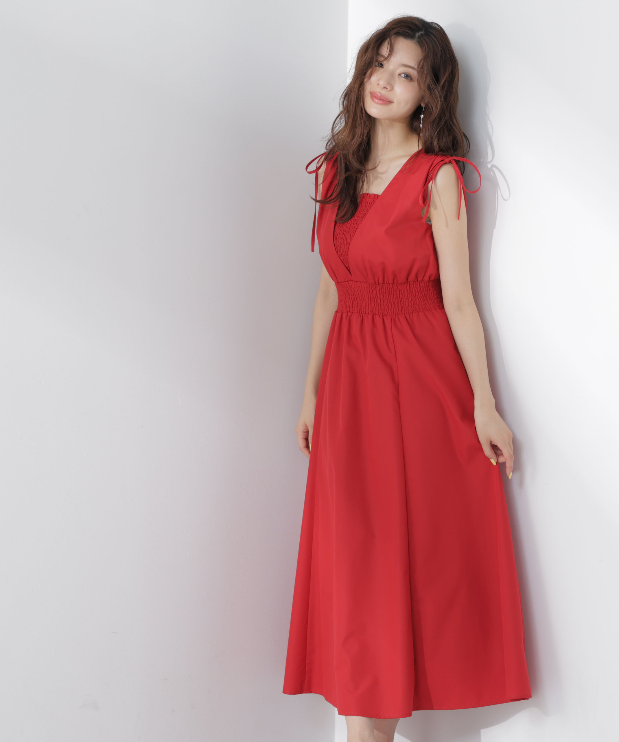 PROPORTION BODY DRESSING「＜中川紅葉さん着用＞ショルダーリボンギャザーワンピース」|ワンピース|