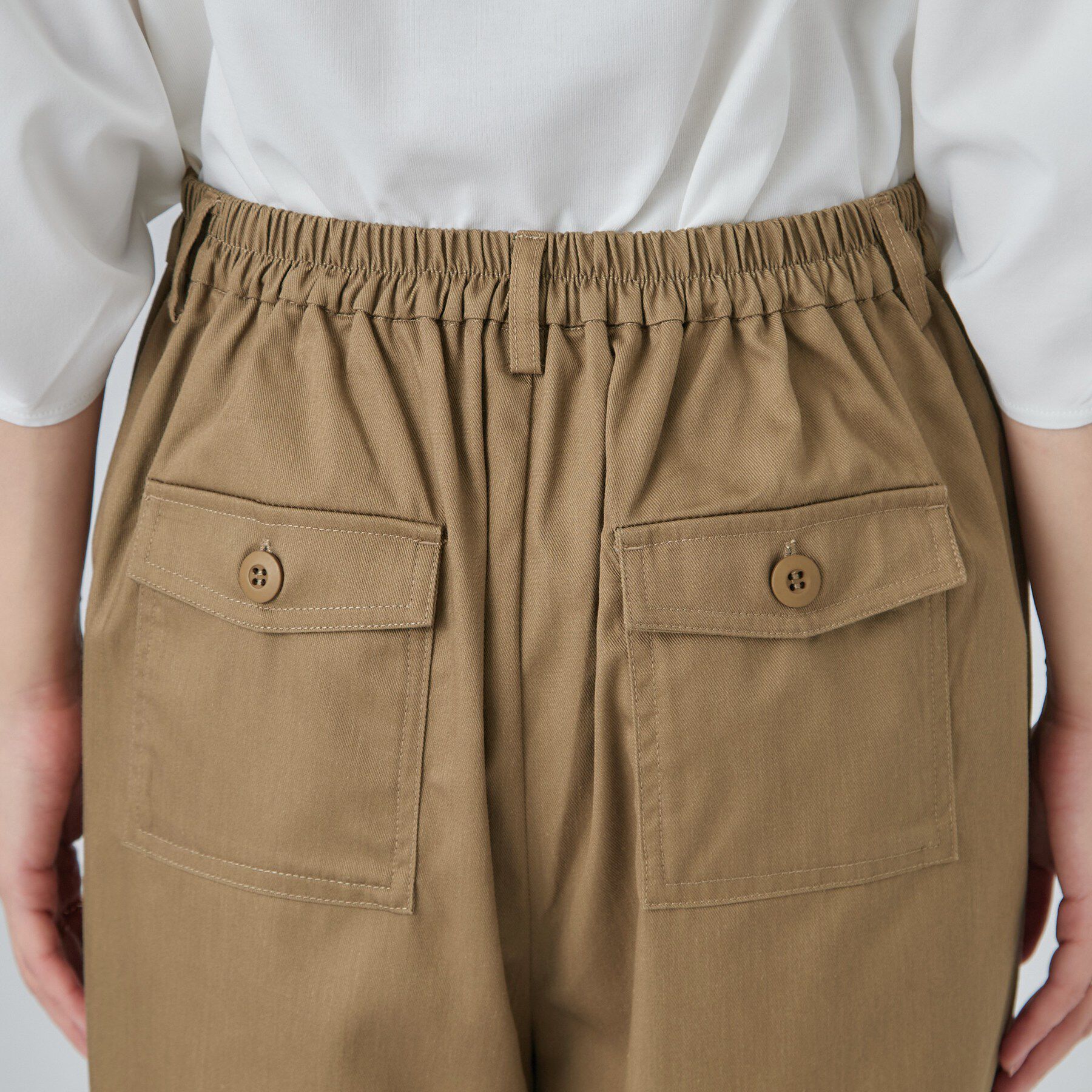 SHOO･LA･RUE「【洗濯機可/S-LL】ナチュラルな着こなしに。綿混タックチノワイドパンツ」|その他|
