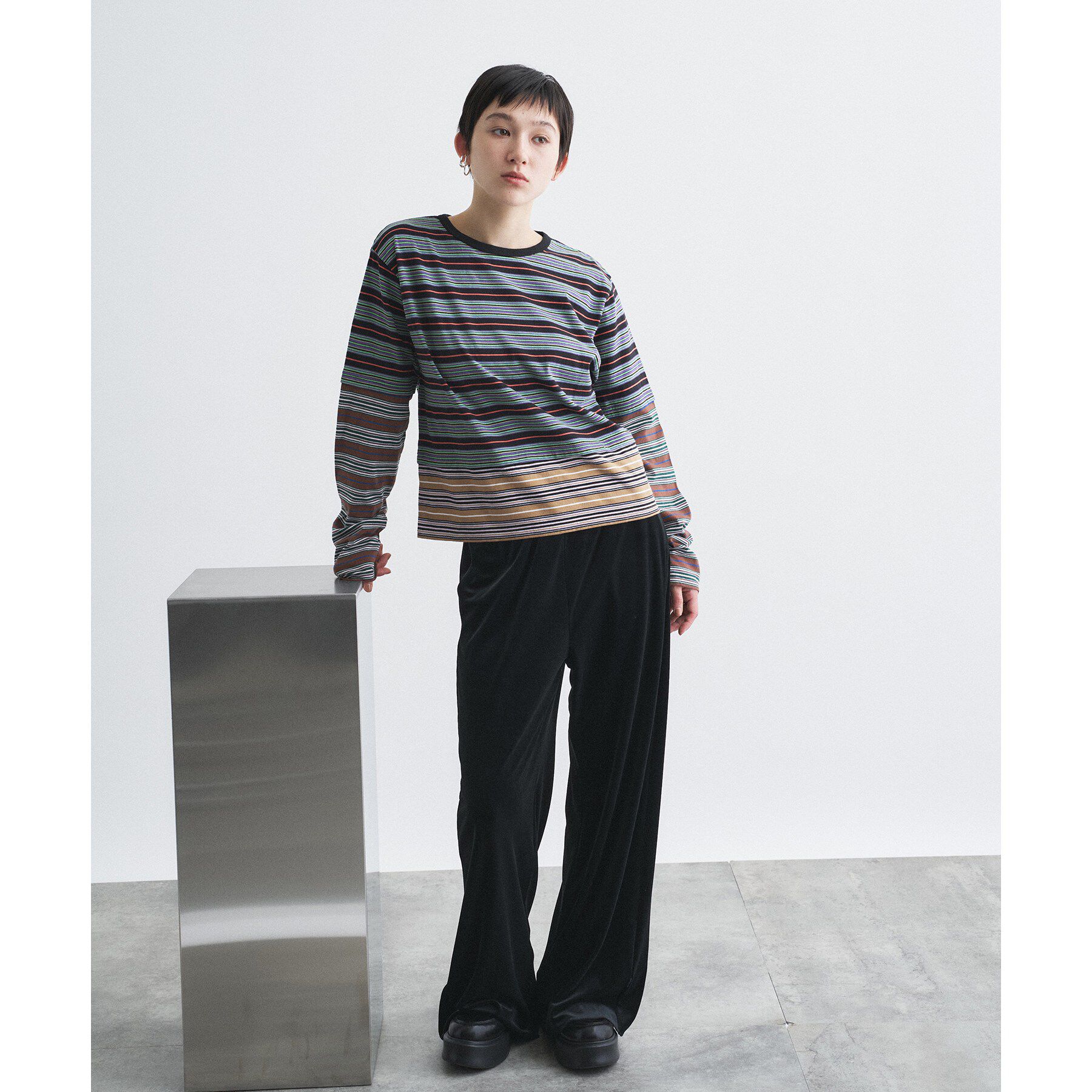 CODE A「Girls department Club｜TRIPLE BORDER LAYER LS」|Tシャツ・カットソー|