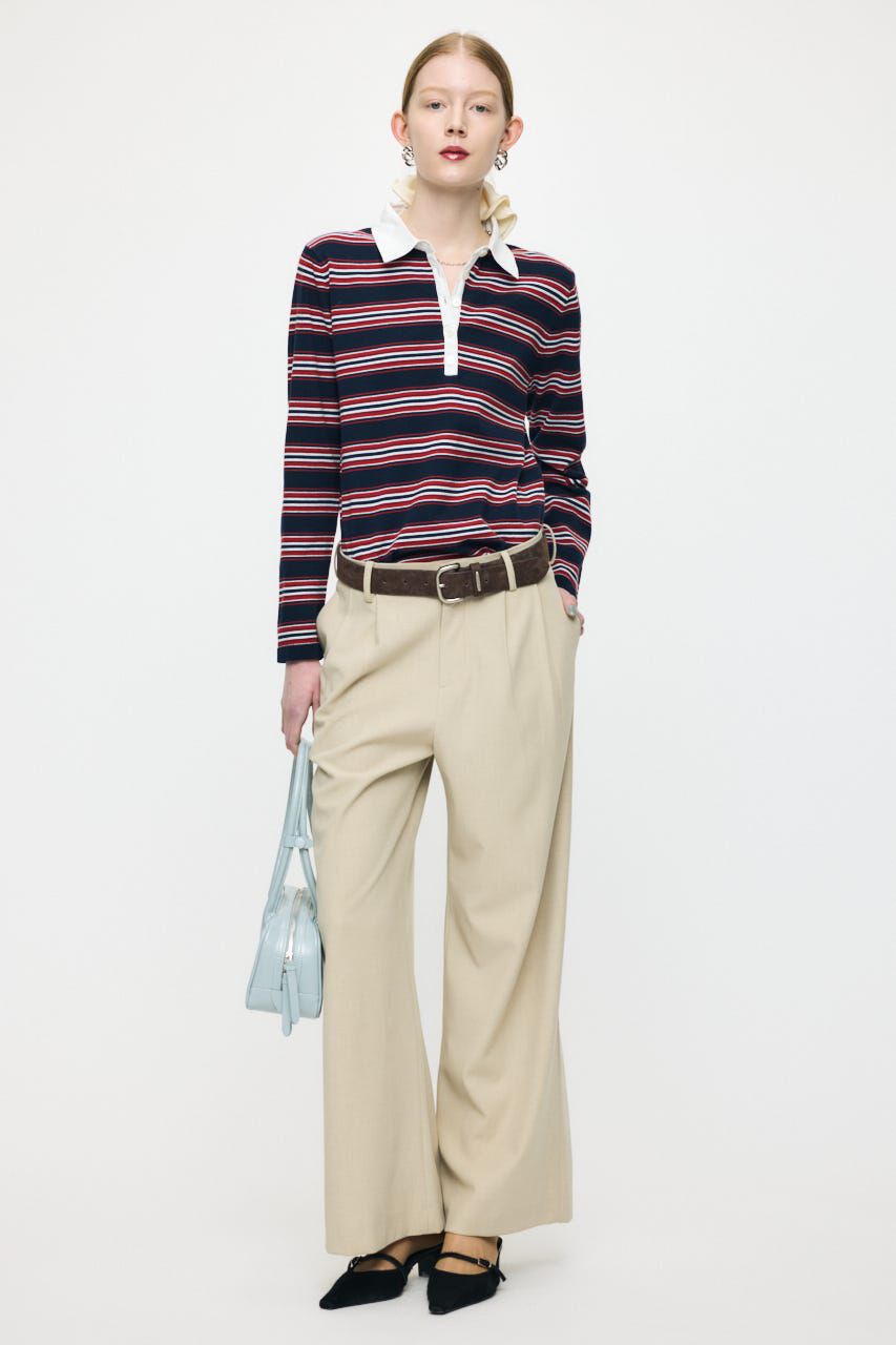 MOUSSY「BORDER POLO KNIT TEE」|ニット・セーター|