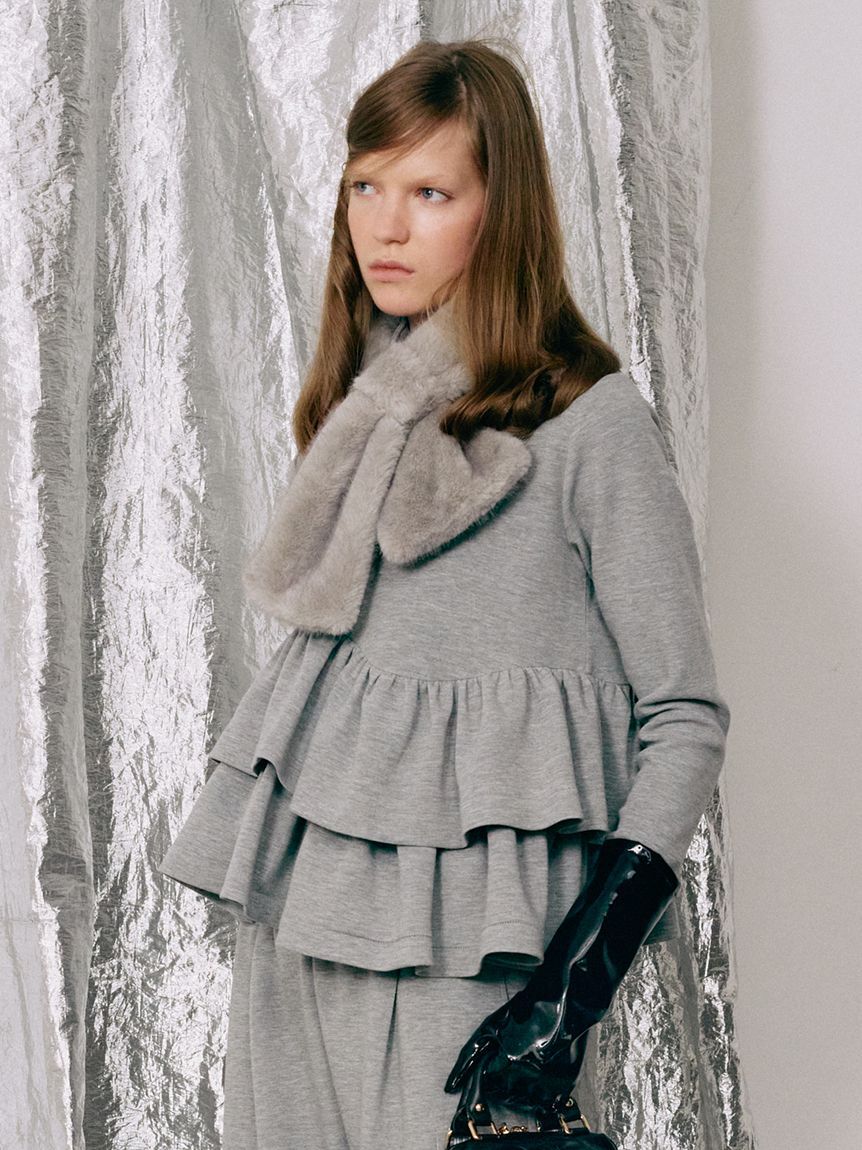 FURFUR「ハーフジップペプラムカットプルオーバー」|スウェット・ジャージ|