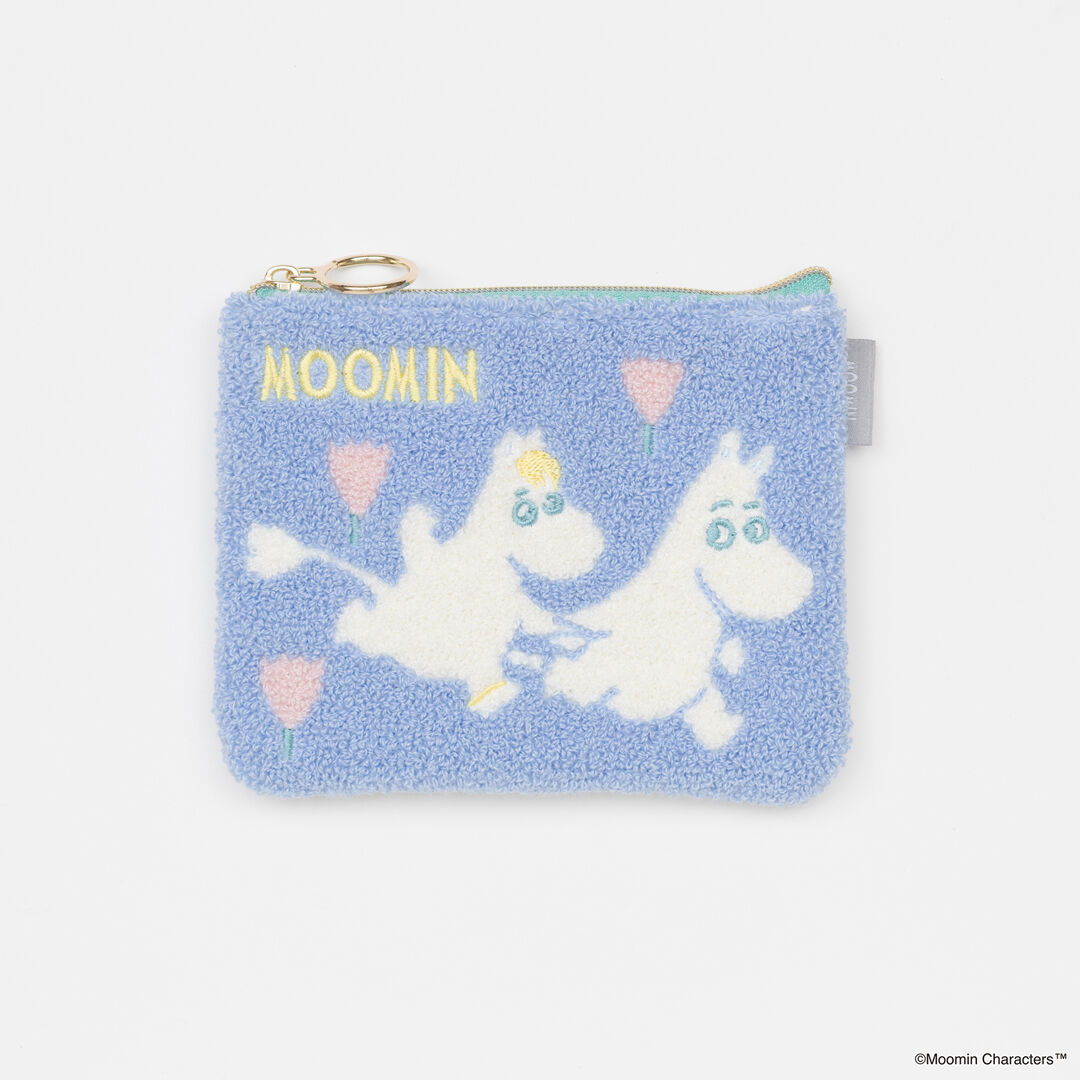  「MOOMIN サガラ刺繍ミニフラットポーチ」|ポーチ|BLU