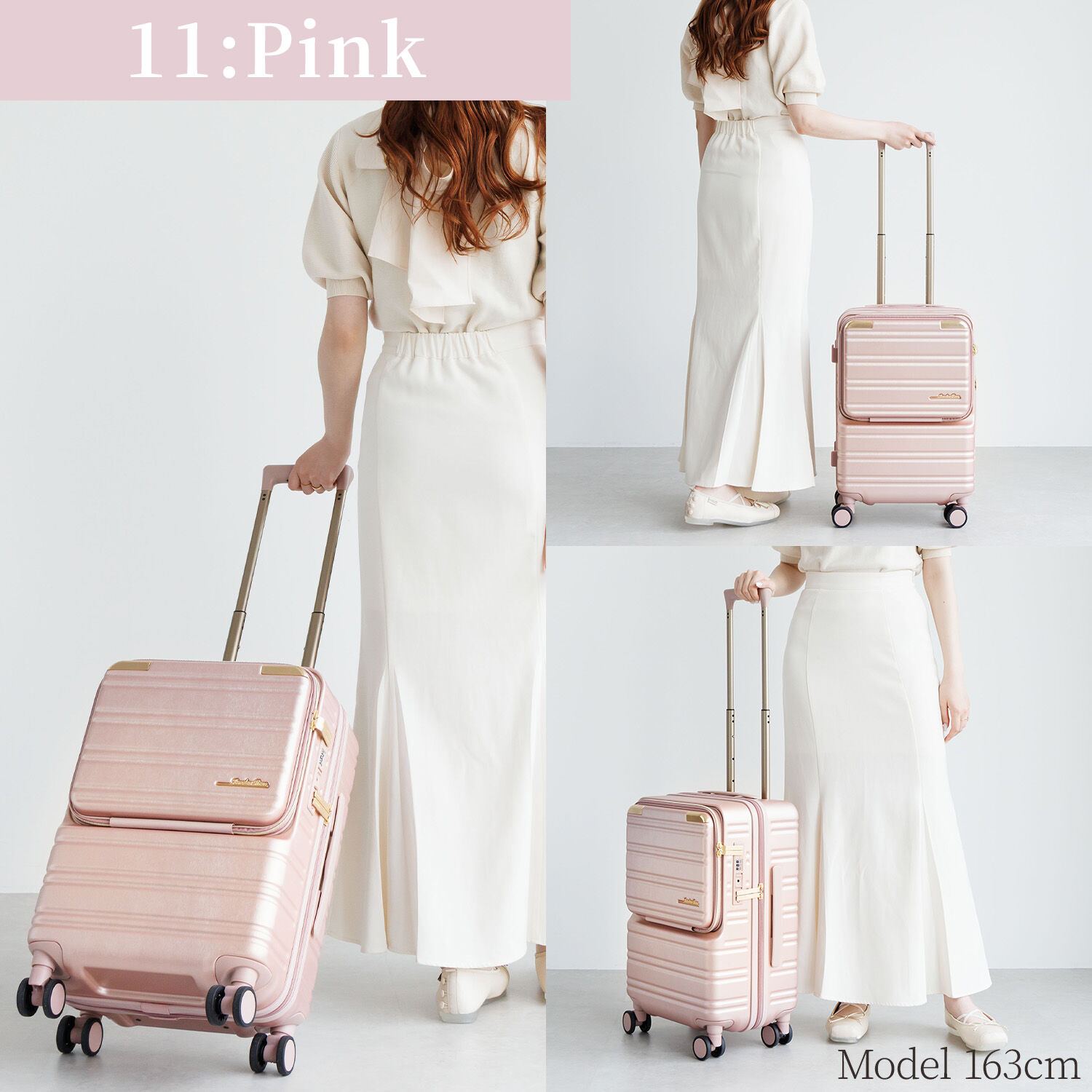  「Jewelna Rose ノクシエラ フロントポケット付 スーツケース 37L 機内持ち込み 09361」|キャリーケース|