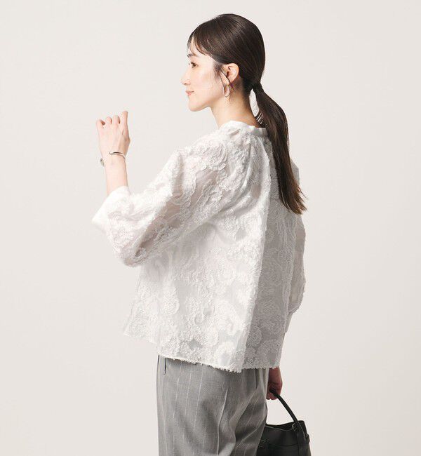 UNITED ARROWS「ラメ カット ジャガード ブラウス ‐ウォッシャブル‐」|シャツ・ブラウス|