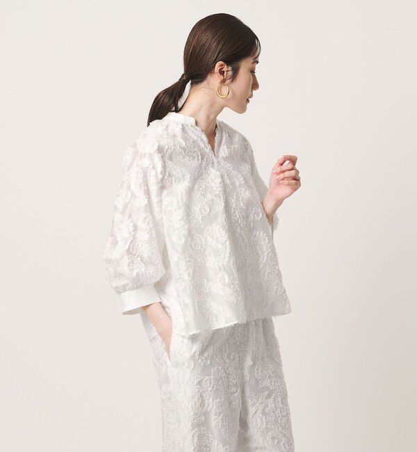 UNITED ARROWS「ラメ カット ジャガード ブラウス ‐ウォッシャブル‐」|シャツ・ブラウス|