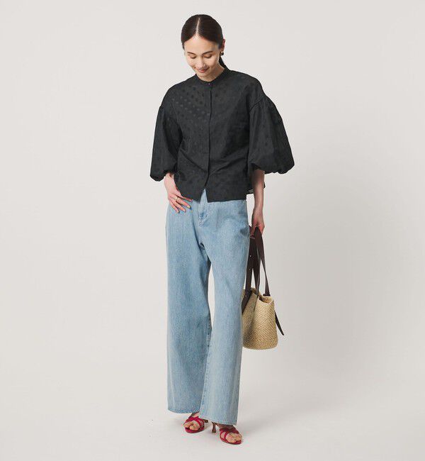 UNITED ARROWS「シアー ドット パフ ブラウス ‐ウォッシャブル‐」|シャツ・ブラウス|