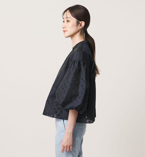 UNITED ARROWS「シアー ドット パフ ブラウス ‐ウォッシャブル‐」|シャツ・ブラウス|