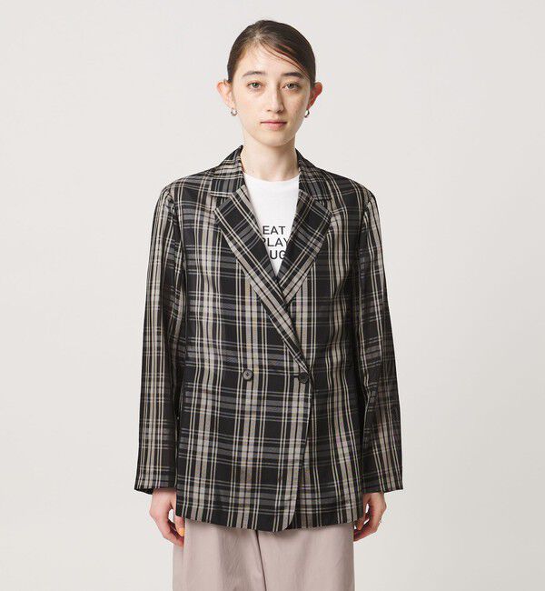 UNITED ARROWS「シアー テーラード チェック ジャケット ‐ウォッシャブル‐」|テーラードジャケット|