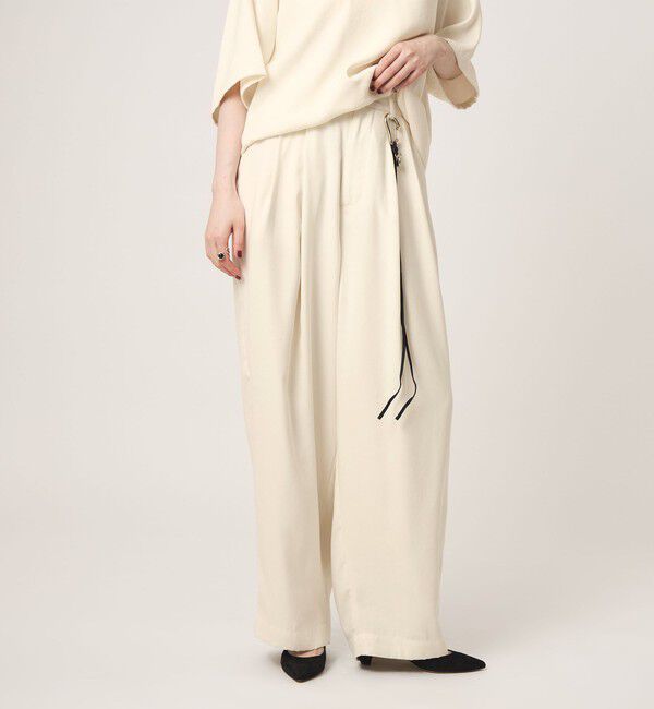 conte「＜conte＞スエードライク タックワイドパンツ WHITE」|その他|