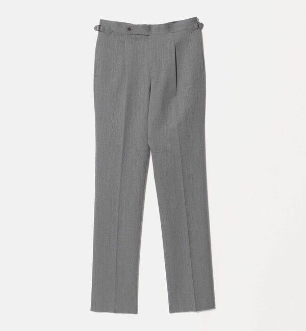 UNITED ARROWS「カバートクロス ツイル サイドアジャスター 1プリーツ テーパード スラックス」|チノ|