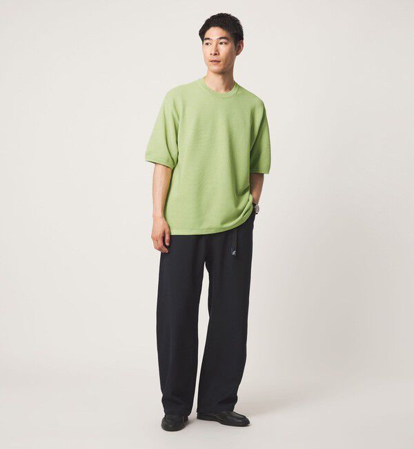 UNITED ARROWS green label relaxing「ガーター ドローコード 半袖 クルーネック ニット -ウォッシャブル・UVカット・遮熱-」|Tシャツ・カットソー|