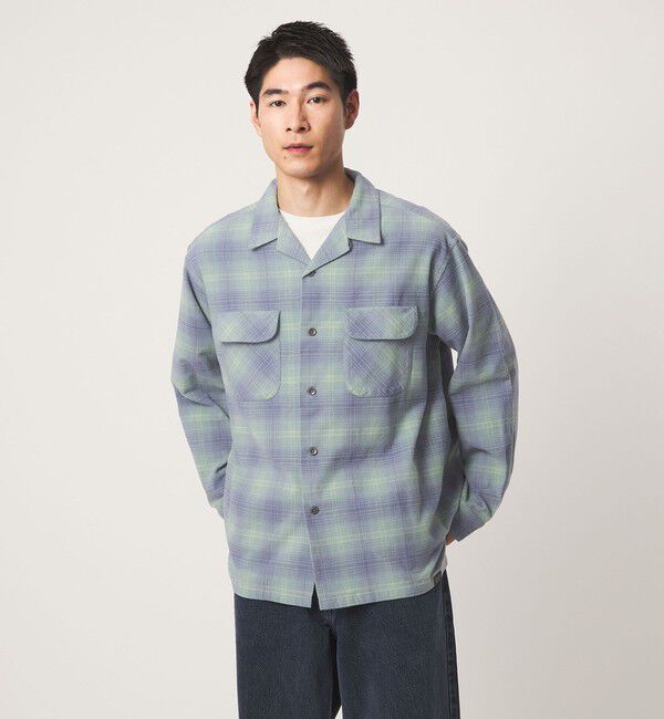 UNITED ARROWS green label relaxing「【別注】＜PENDLETON＞チェック オープンカラー 長袖 シャツ」|シャツ・ブラウス|LT.BLUE