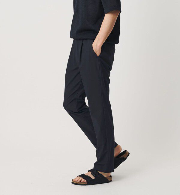BEAUTY&YOUTH UNITED ARROWS「クールタッチ TR 1プリーツ イージーパンツ NO.5 ストレッチ 接触冷感」|チノ|NAVY