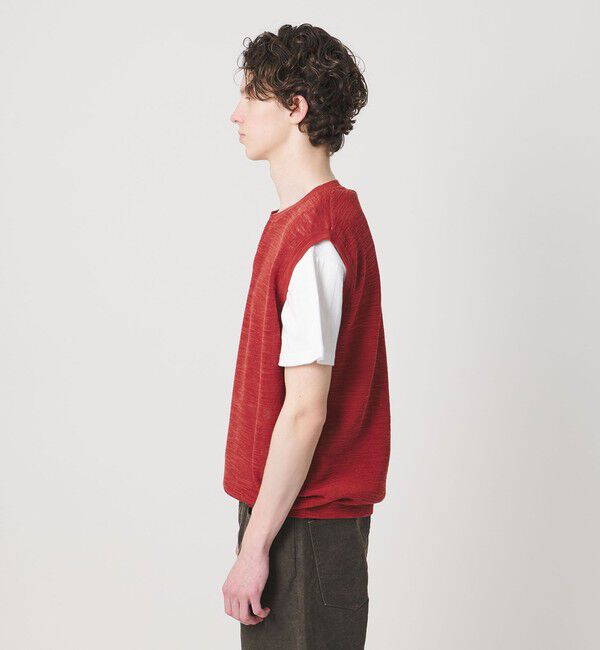 MONKEY TIME「スラブ クルーネック スキッパー ベスト」|ニット・セーター|