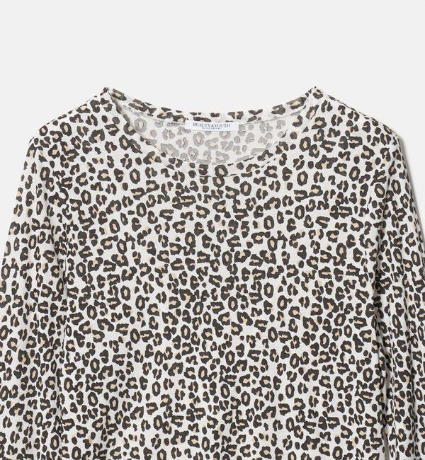 BEAUTY&YOUTH UNITED ARROWS「コットン レオパードプリント ロングスリーブ シアーカットソー」|Tシャツ・カットソー|