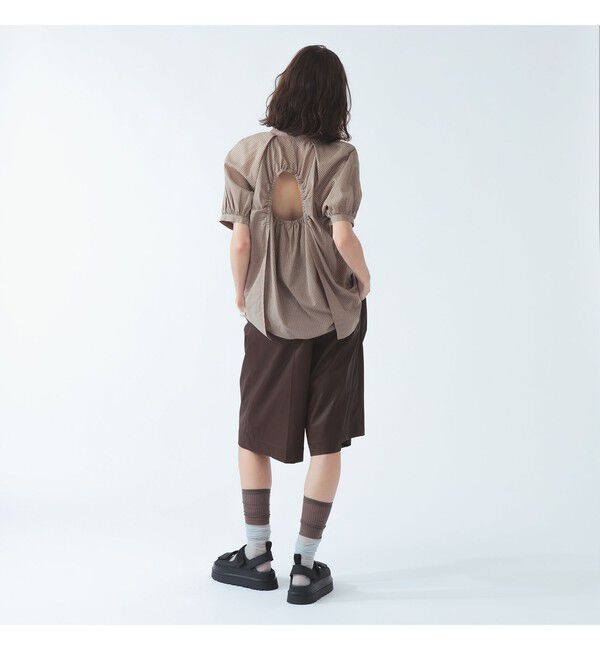 Ray BEAMS 「チェック バックオープン ブラウス」|シャツ・ブラウス|