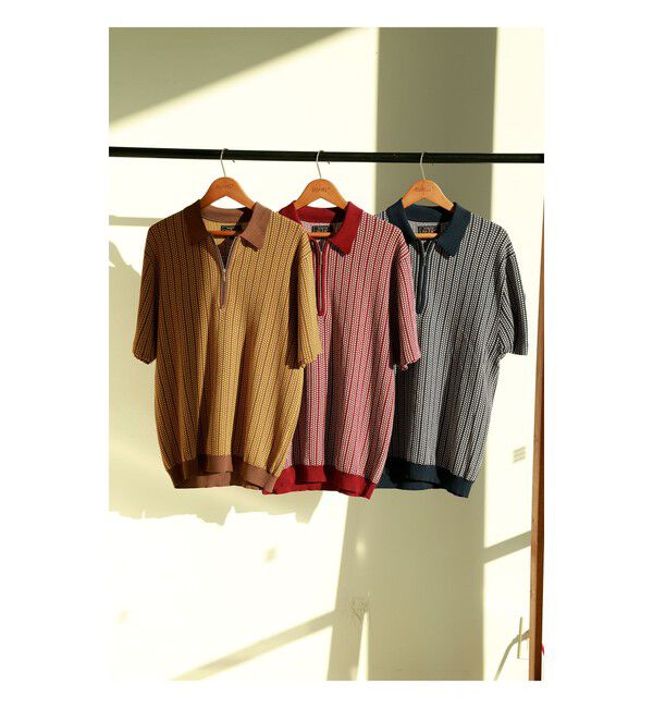 BEAMS PLUS「Half Zip Knit Polo」|ポロシャツ|