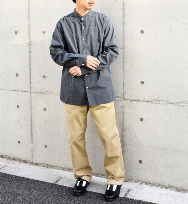 SHIPS any「SHIPS any:〈洗濯機可能〉ストライプ / ソリッド リラックス バンドカラー シャツ 26AW◆」|シャツ・ブラウス|