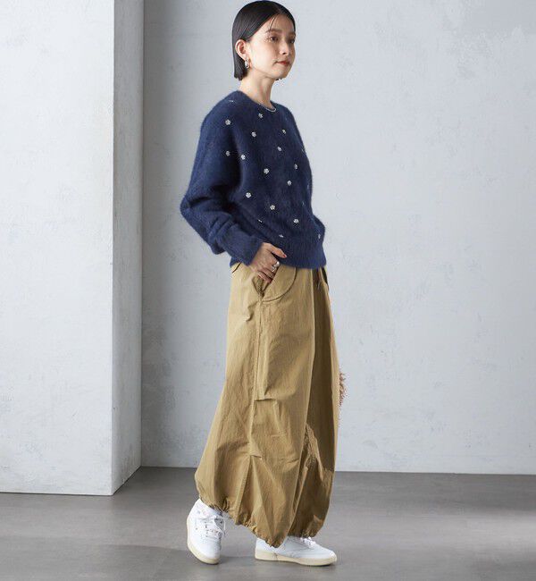 SHIPS for women「〈手洗い可能〉ビジュー FOX クルーネック プルオーバー」|ニット・セーター|