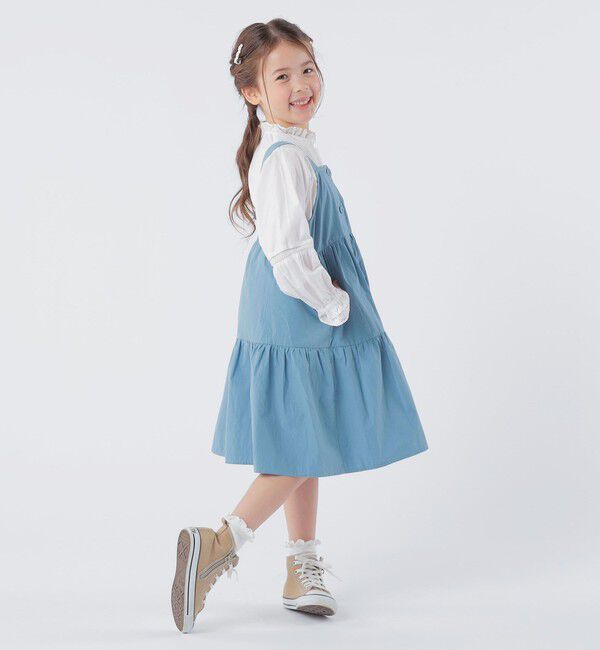 SHIPS KIDS「SHIPS KIDS:100～130cm / ピンタック レース ブラウス」|シャツ・ブラウス|