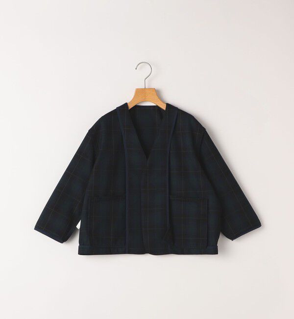 SHIPS KIDS「SHIPS KIDS:90cm /セレモニー チェック ノーカラー ジャケット」|ノーカラージャケット|