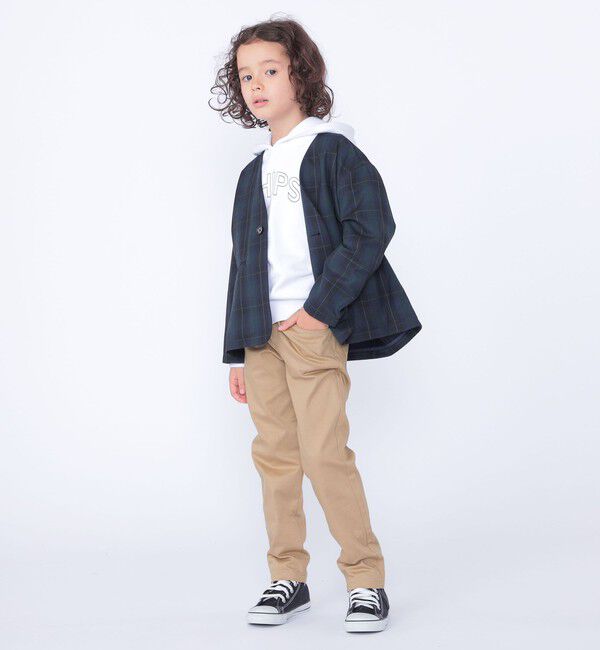 SHIPS KIDS「SHIPS KIDS:100～130cm /セレモニー チェック ノーカラー ジャケット」|ノーカラージャケット|