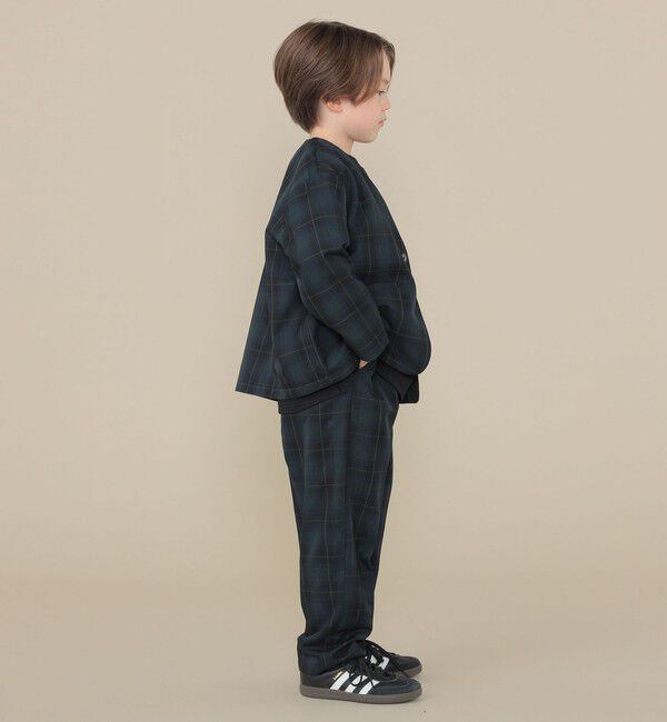 SHIPS KIDS「SHIPS KIDS:100～130cm /セレモニー チェック ノーカラー ジャケット」|ノーカラージャケット|
