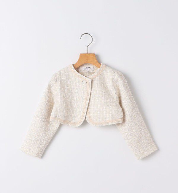 SHIPS KIDS「SHIPS KIDS:110～130cm /セレモニー ラメ ツイード ボレロ ジャケット」|ノーカラージャケット|