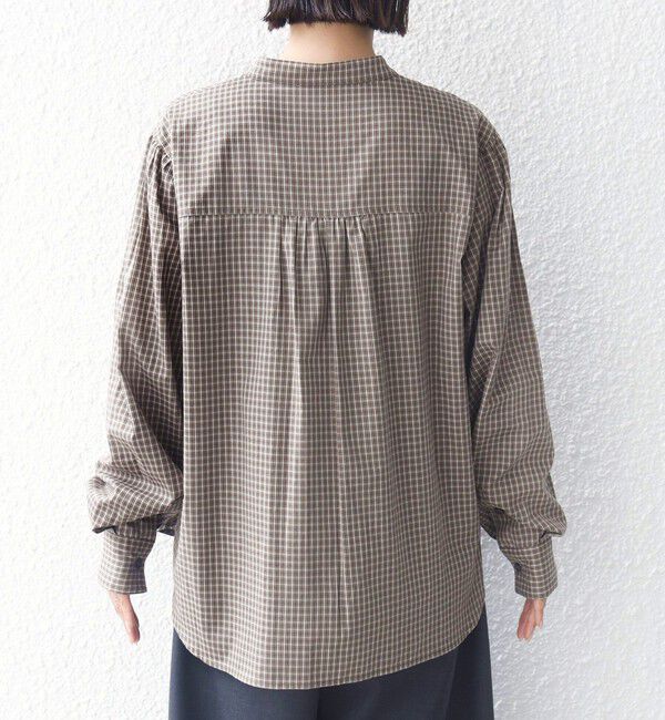SHIPS for women「《追加予約》【WEB限定】〈手洗い可能〉チェック フリル ロングスリーブ シャツ（グリーン）」|シャツ・ブラウス|