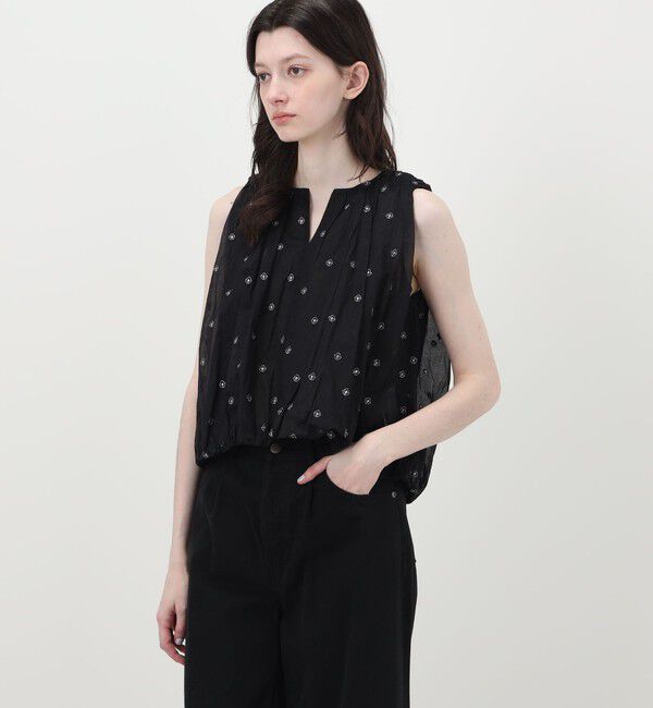 TOMORROWLAND BUYING WEAR「【別注】ne Quittez pas BLACK DOUBLE ORGANZA ノースリーブ トップス」|シャツ・ブラウス|