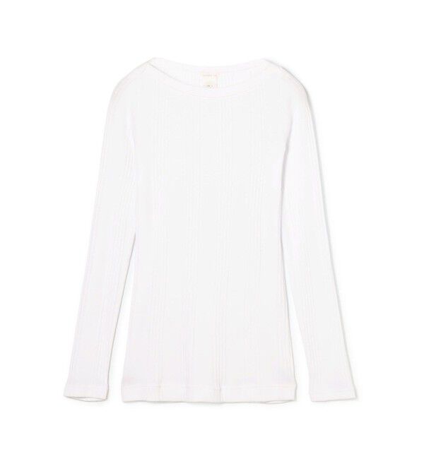 GALERIE VIE「コットンランダムリブ ボートネックプルオーバー」|Tシャツ・カットソー|11 ホワイト