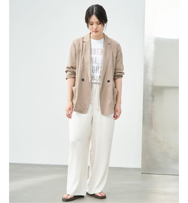 IENA「《接触冷感/手洗い可/セットアップ対応》テンダーツイル リラックスジャケット」|テーラードジャケット|
