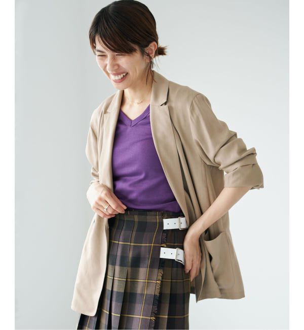 IENA「《接触冷感/手洗い可/セットアップ対応》テンダーツイル リラックスジャケット」|テーラードジャケット|