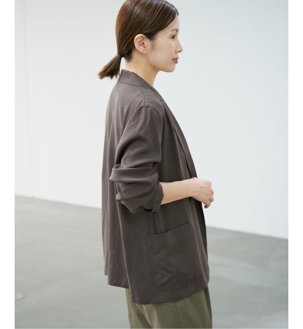 IENA「《接触冷感/手洗い可/セットアップ対応》テンダーツイル リラックスジャケット」|テーラードジャケット|