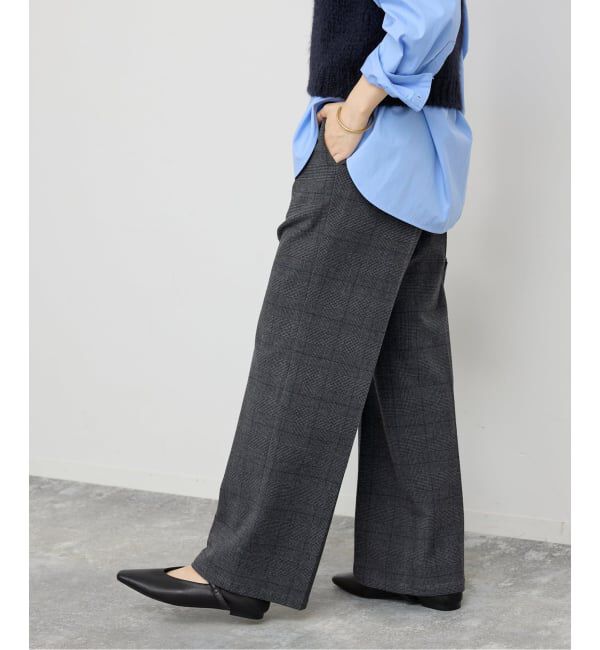Spick and Span「《手洗い可 / 追加予約》グレンチェック起毛タックストレートパンツ」|スラックス|